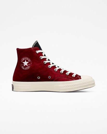 Tenisi Inalti Barbati Converse Chuck 70 Beyond Retro Velvet Negrii Rosii | RO KCHOA210